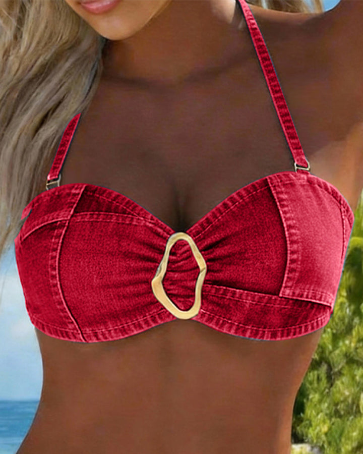 Patricia™ | Metal Buckle Suspender Bikini Two-Piece - Maison Léa &amp; Lou