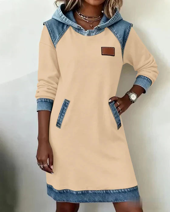 Charlotte™ | Cozy Contrast Hooded Dress - Maison Léa &amp; Lou