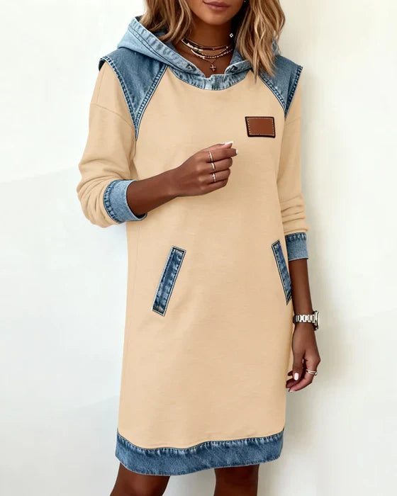 Charlotte™ | Cozy Contrast Hooded Dress - Maison Léa &amp; Lou