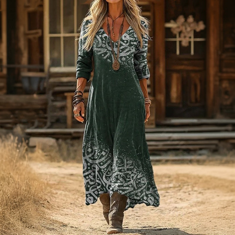 Dorothea | Artful Print Maxi Dress - Maison Léa &amp; Lou