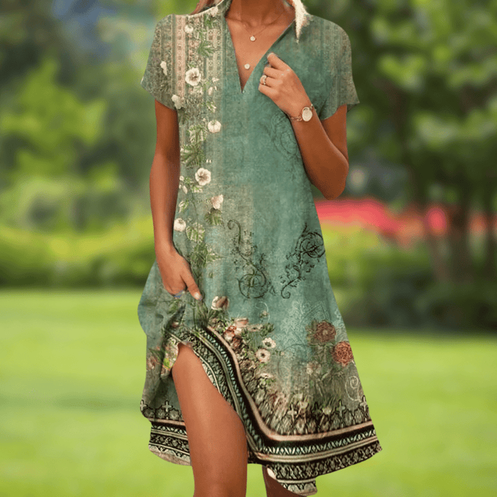Firi™ | Elegant Printed Dress - Maison Léa &amp; Lou