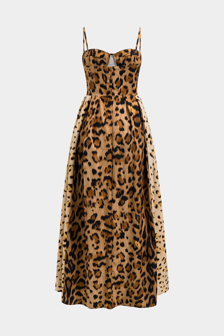 BIANCA™ - Bold Leopard Print Midi Dress - Maison Léa &amp; Lou