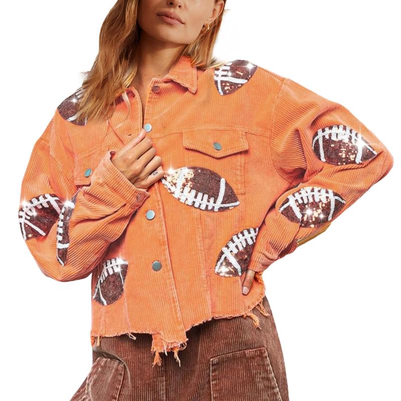 NERISSA™ - Chic Cropped Oversized Button Down Football Jacket - Maison Léa &amp; Lou