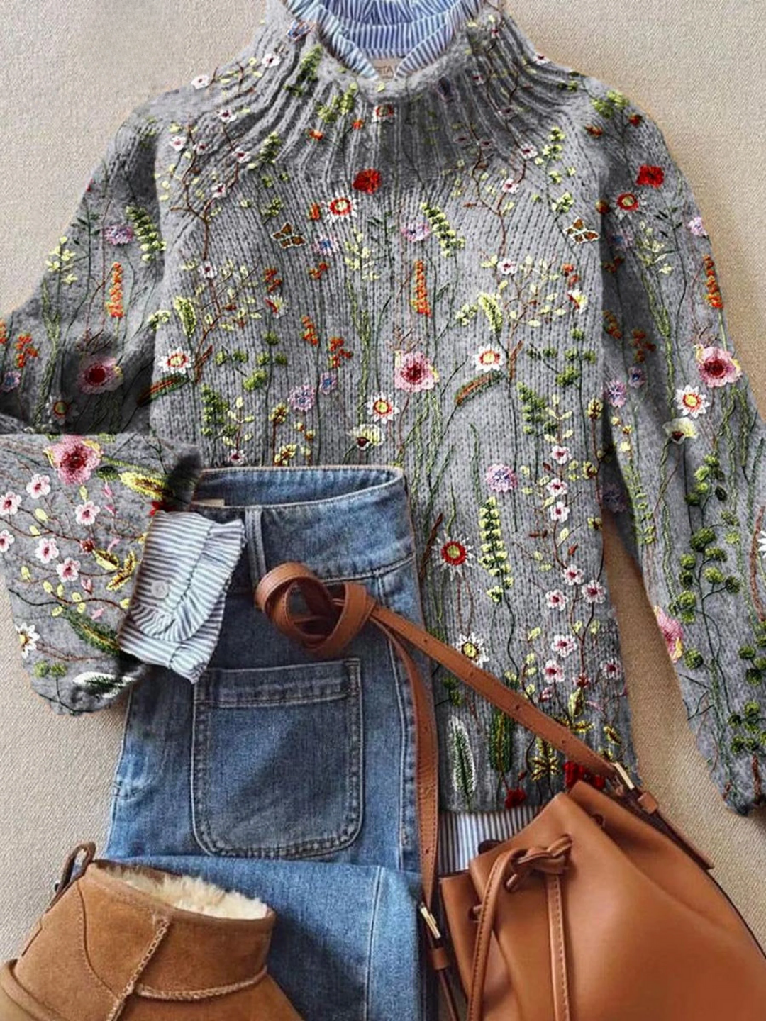 Cassia | Wildflower Embroidered Sweater - Maison Léa &amp; Lou