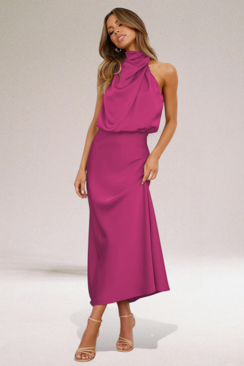 ELARA™ - Elegant Satin Evening Dress - Maison Léa & Lou