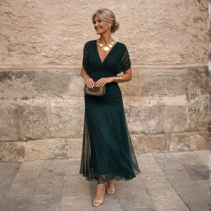 ELIZA™ – ELEGANT GREEN DRESS - Maison Léa &amp; Lou