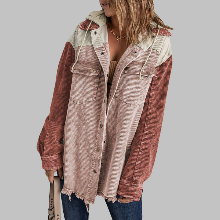 DABRINA™ - Classic Button Down Long Sleeve Hooded Jacket - Maison Léa &amp; Lou