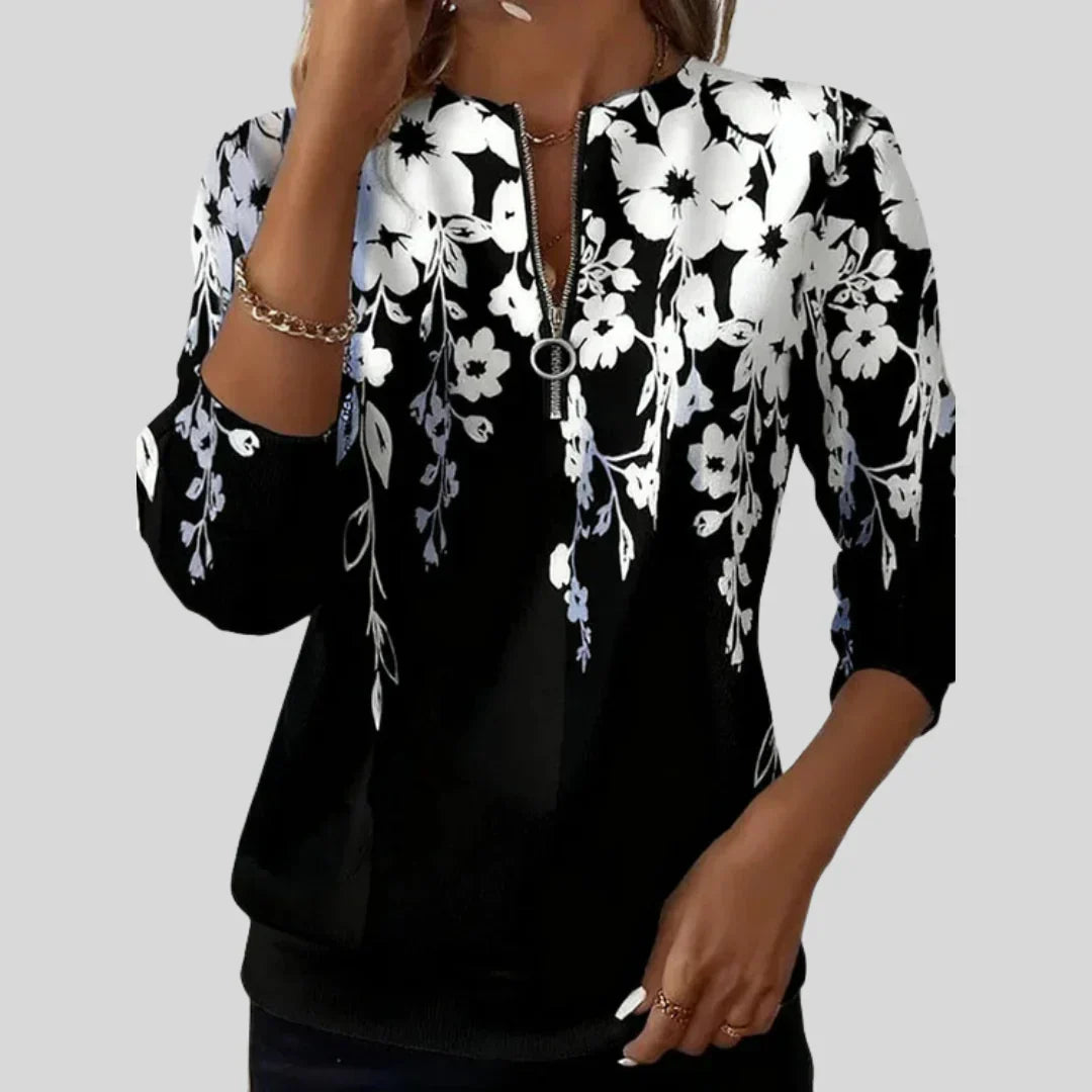 Brenlea™ | Modern Print Zip Sweatshirt - Maison Léa & Lou