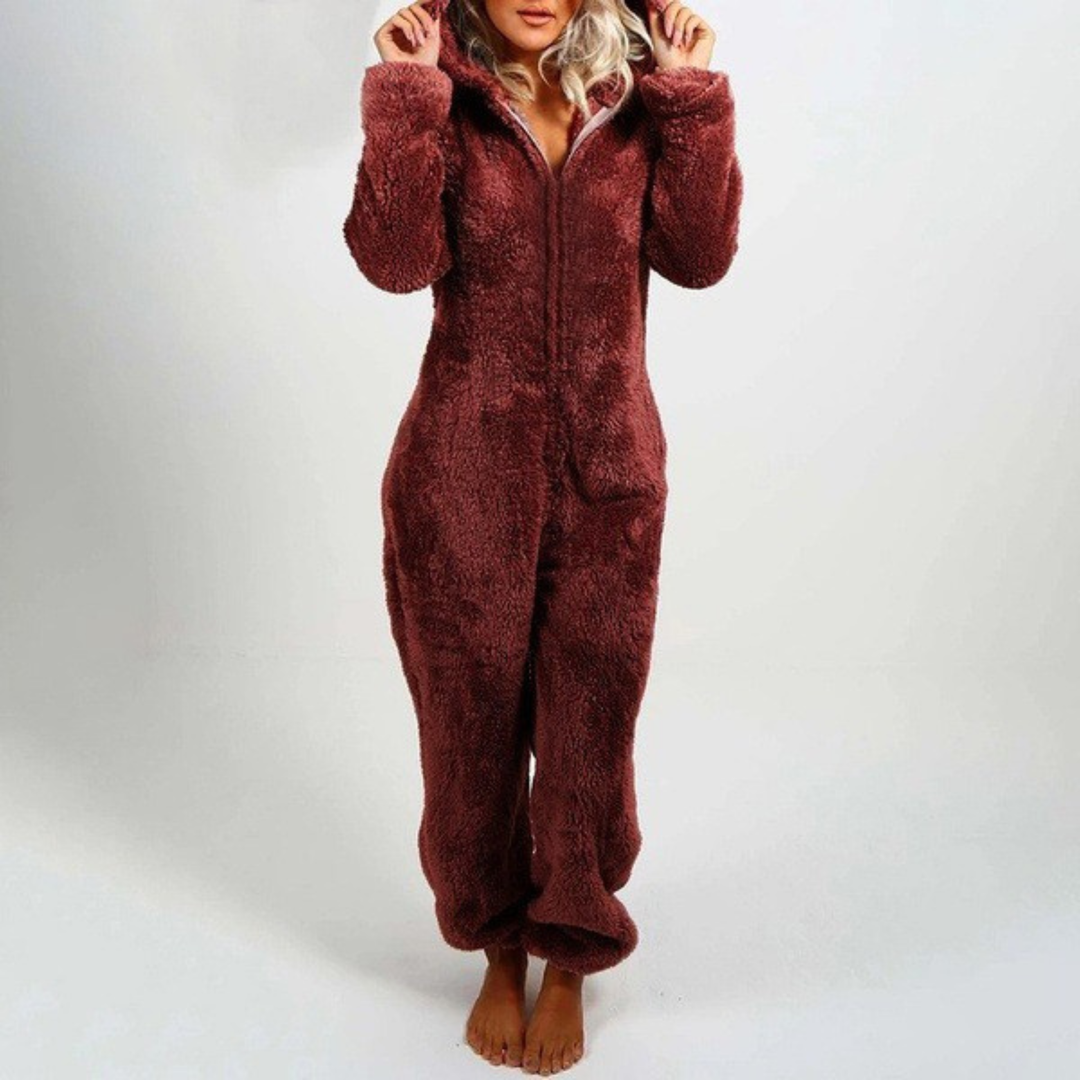 LUMI™ - Comfy Zipper Hooded Long Sleeve Plush Pajama Jumpsuit - Maison Léa &amp; Lou