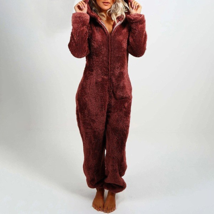 LUMI™ - Comfy Zipper Hooded Long Sleeve Plush Pajama Jumpsuit - Maison Léa &amp; Lou