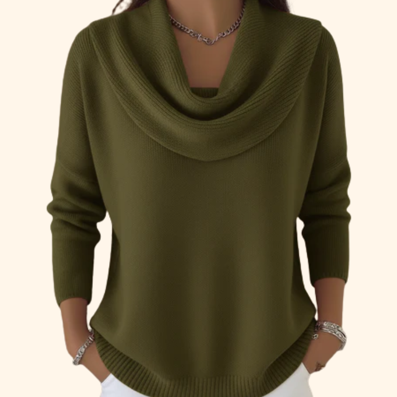 Darcy | Draped Cowl-Neck Sweater - Maison Léa &amp; Lou