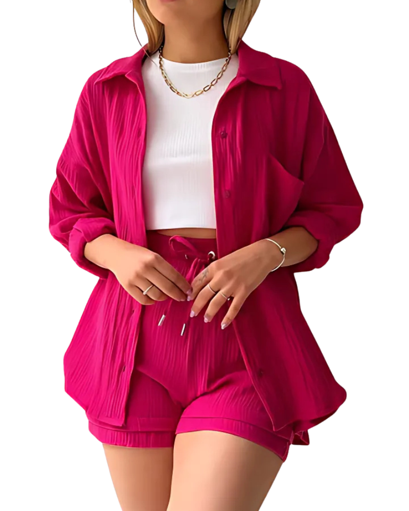 VERA™ – Modern Button-Up Shorts Set - Maison Léa &amp; Lou