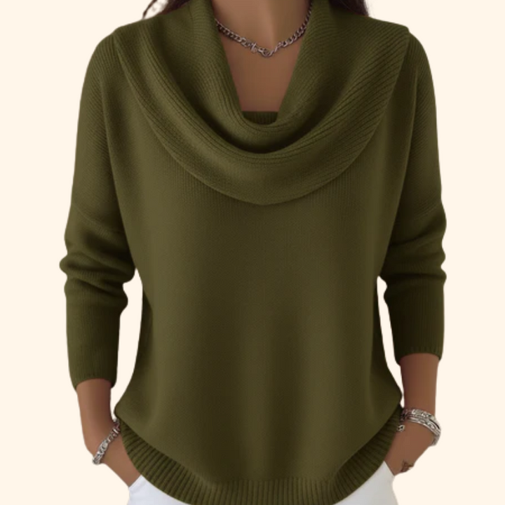 Darcy | Draped Cowl-Neck Sweater - Maison Léa &amp; Lou
