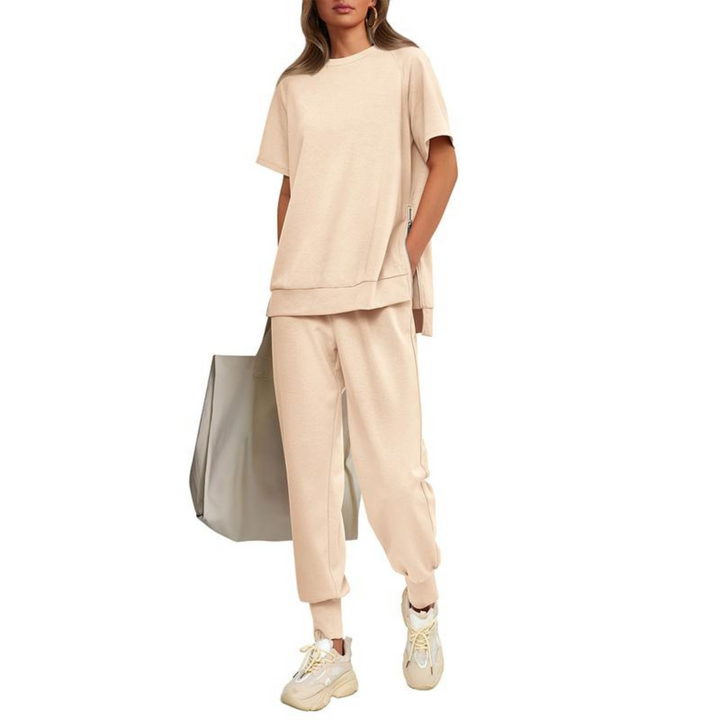 HILARIA™ - Casual Bishop Sleeve Notched Neck Set - Maison Léa &amp; Lou