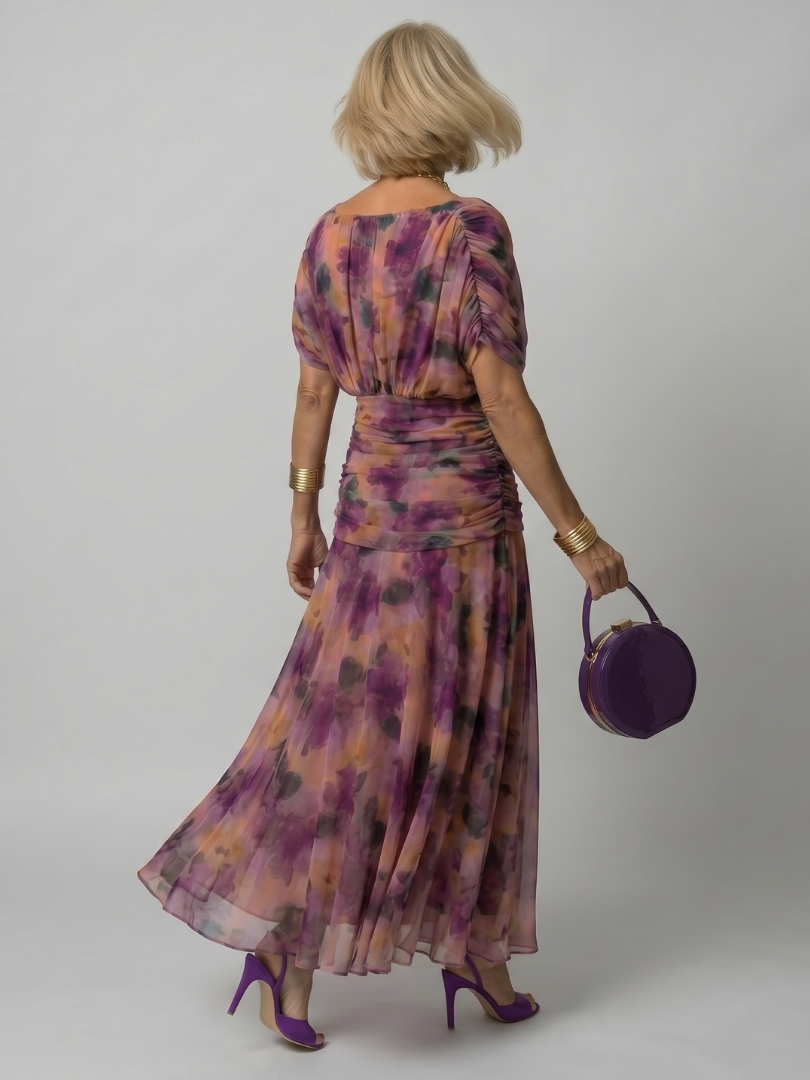 Calen | Flowing Off Shoulder Midi Dress - Maison Léa &amp; Lou