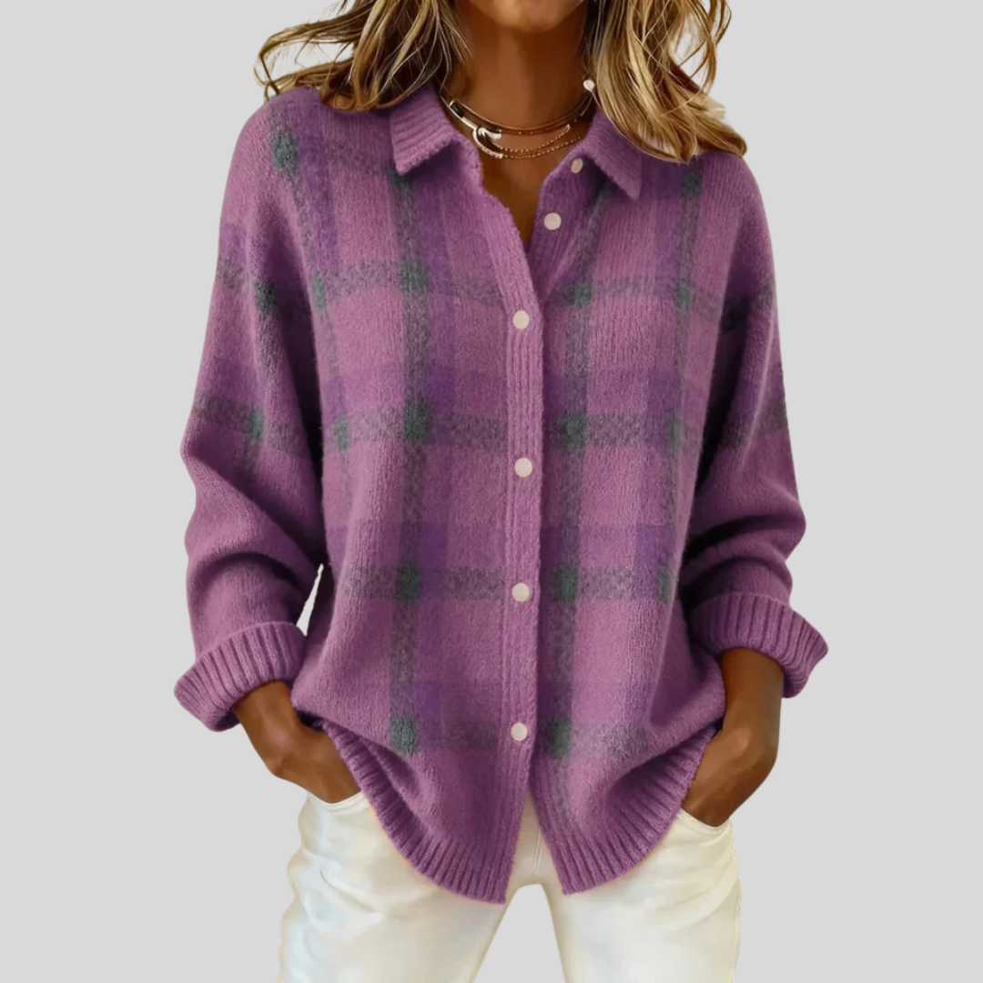 Alara™ | Retro Cheque Sweater - Maison Léa & Lou