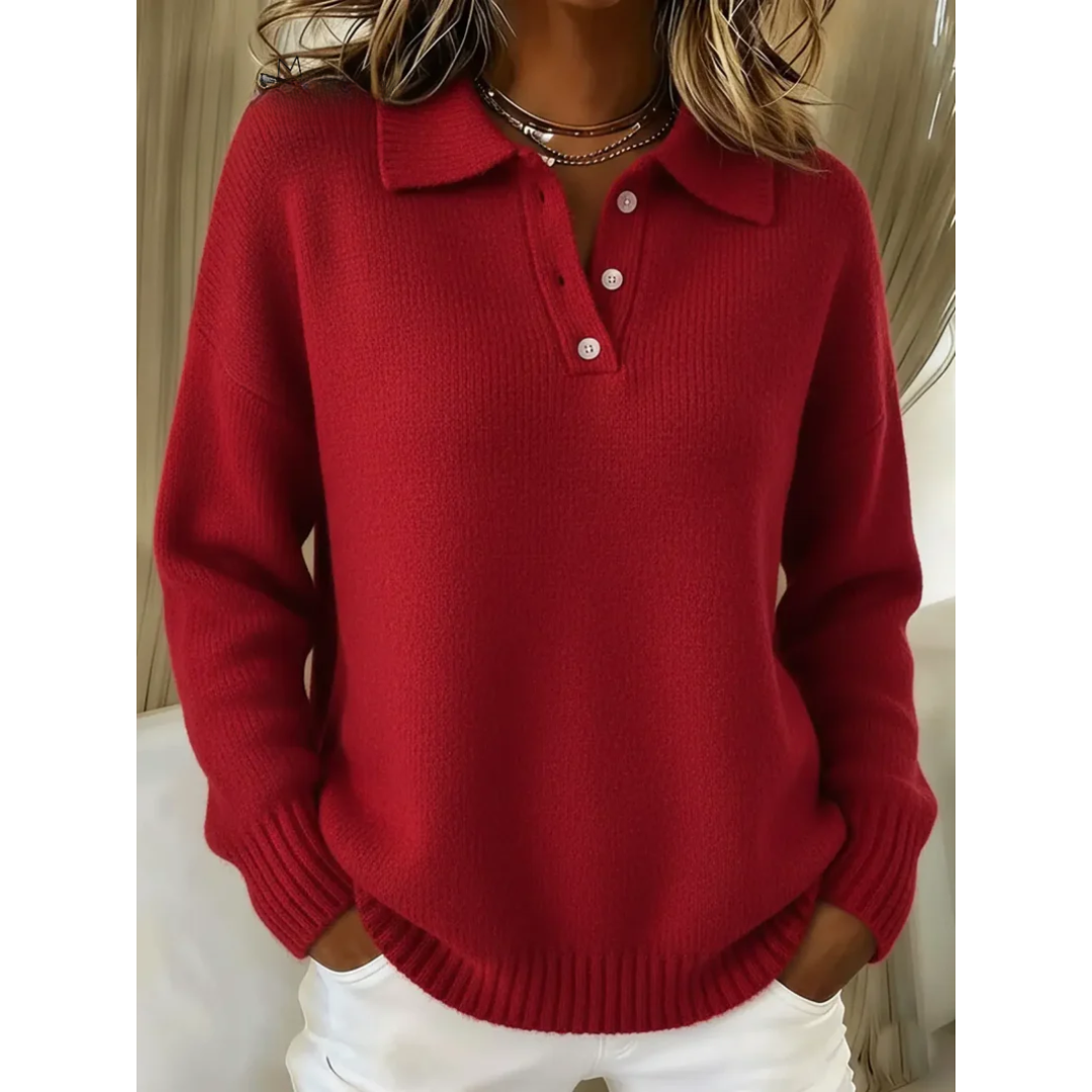 Bettina | Relaxed Collared Jumper - Maison Léa &amp; Lou