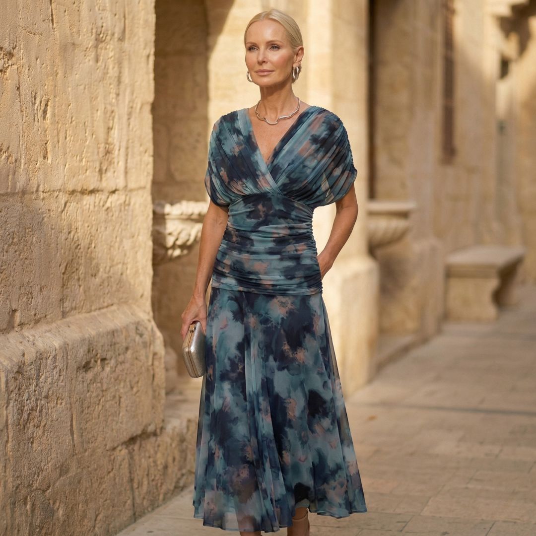 Luna | Elegant Blue Dress - Maison Léa & Lou