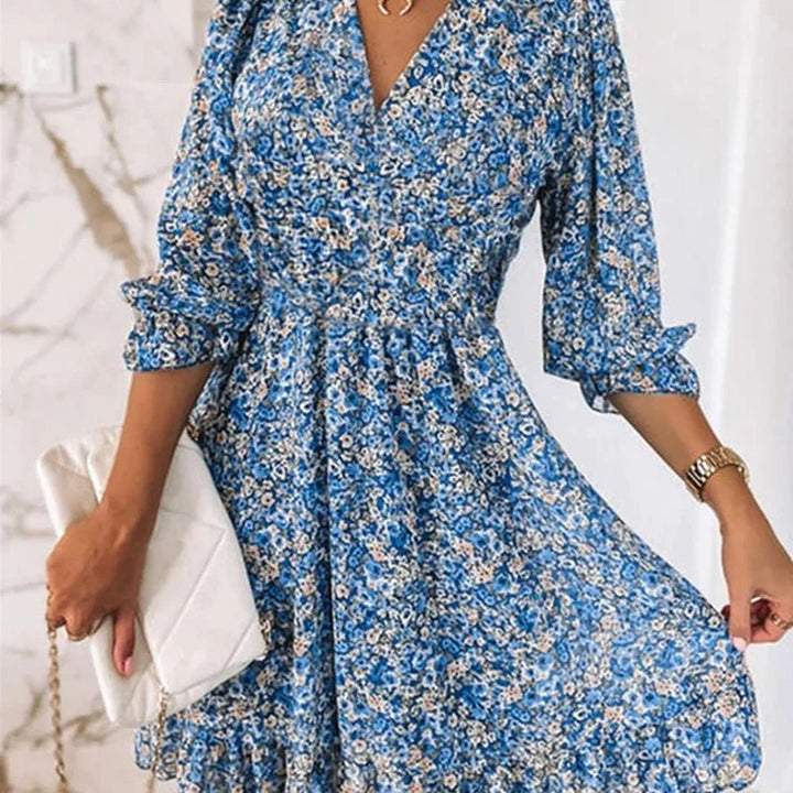 Abigail - Elegant Floral Dress - Maison Léa &amp; Lou