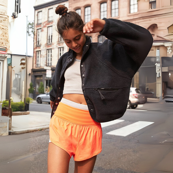 MANCY™ - Casual Button Down Cropped Jacket - Maison Léa &amp; Lou
