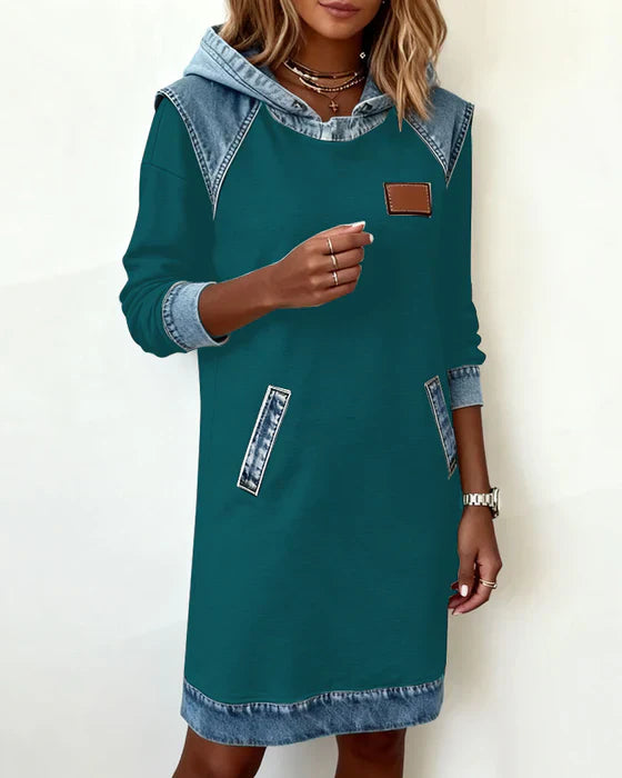 Charlotte™ | Cozy Contrast Hooded Dress - Maison Léa &amp; Lou