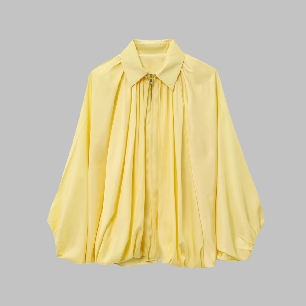 CHARLIZE™ - Vintage Oversized Puffed Batwing Sleeve Bomber Jacket - Maison Léa & Lou