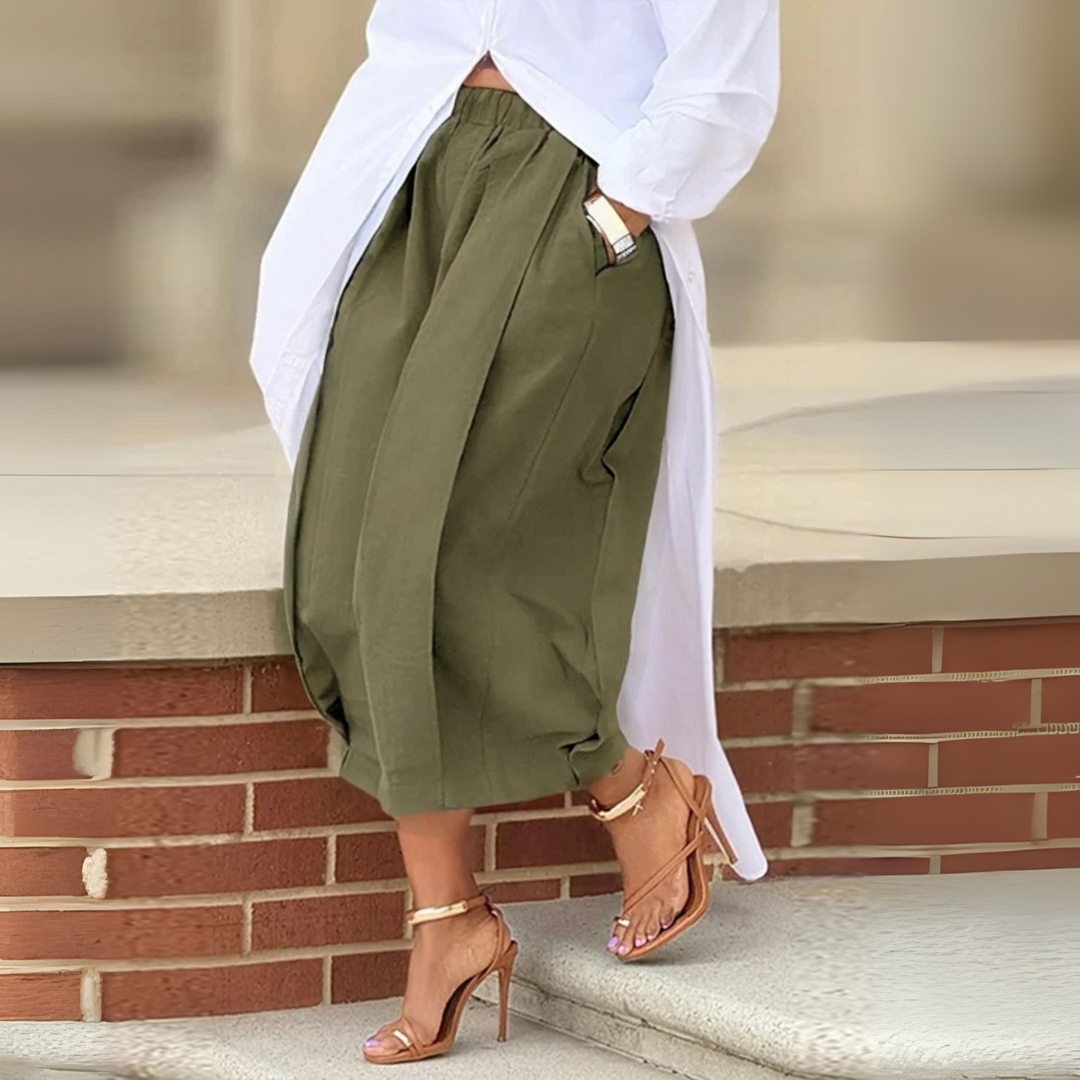 FALIA™ - Elegant Elastic Waistband Lantern Pants - Maison Léa &amp; Lou