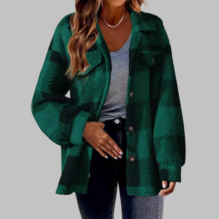 ERMI™ - Casual Plaid Button Down Long Sleeve Jacket - Maison Léa &amp; Lou