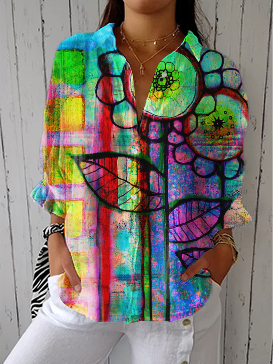 Fenna | Artistic Bloom Blouse - Maison Léa & Lou
