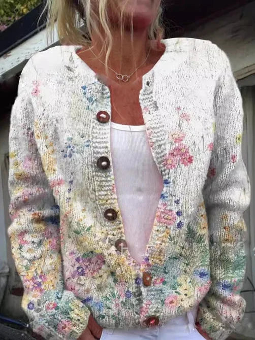FLORA™ - Vintage Floral Cardigan - Maison Léa & Lou