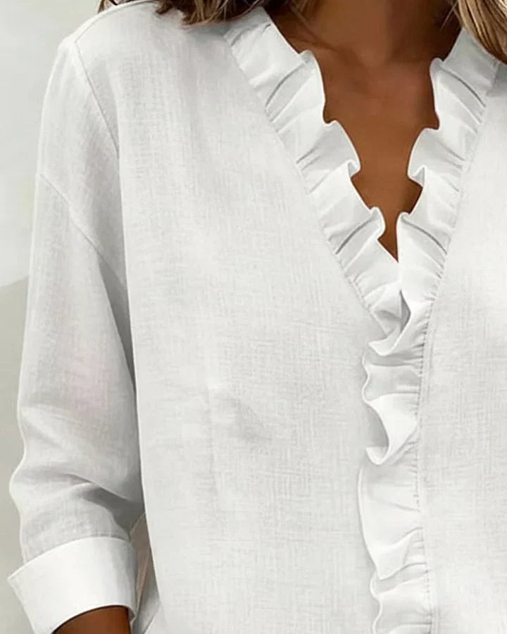 Elira™ | Elegant V-neck Blouse - Maison Léa &amp; Lou
