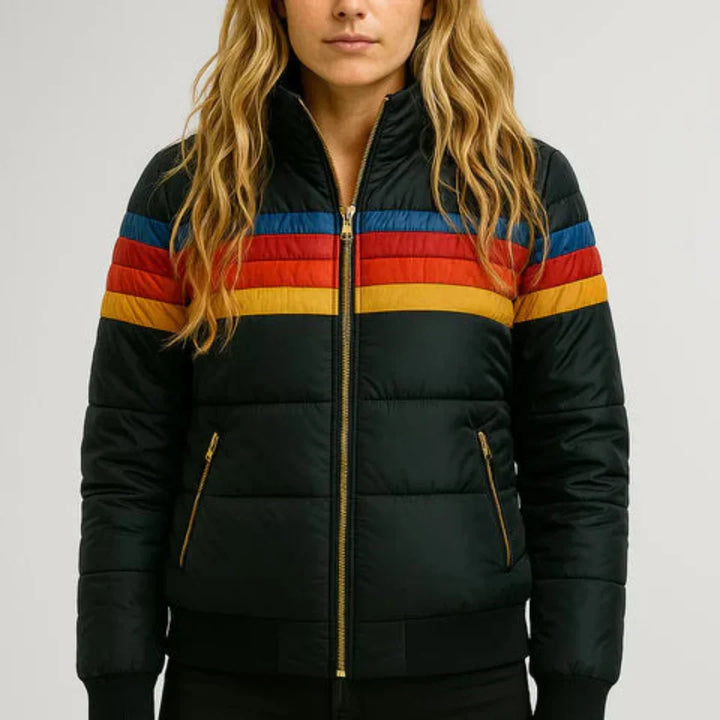 Sierra - Women’s Retro Striped Puffer Jacket