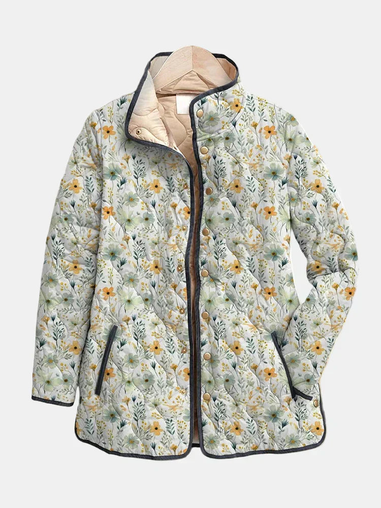 Nola | Delightful Floral-Printed Quilted Jacket - Maison Léa & Lou