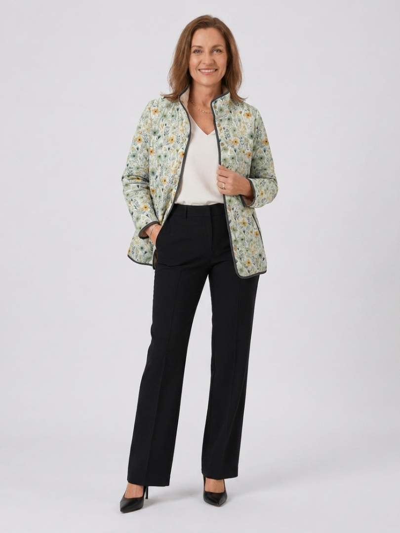 Nola | Delightful Floral-Printed Quilted Jacket - Maison Léa & Lou