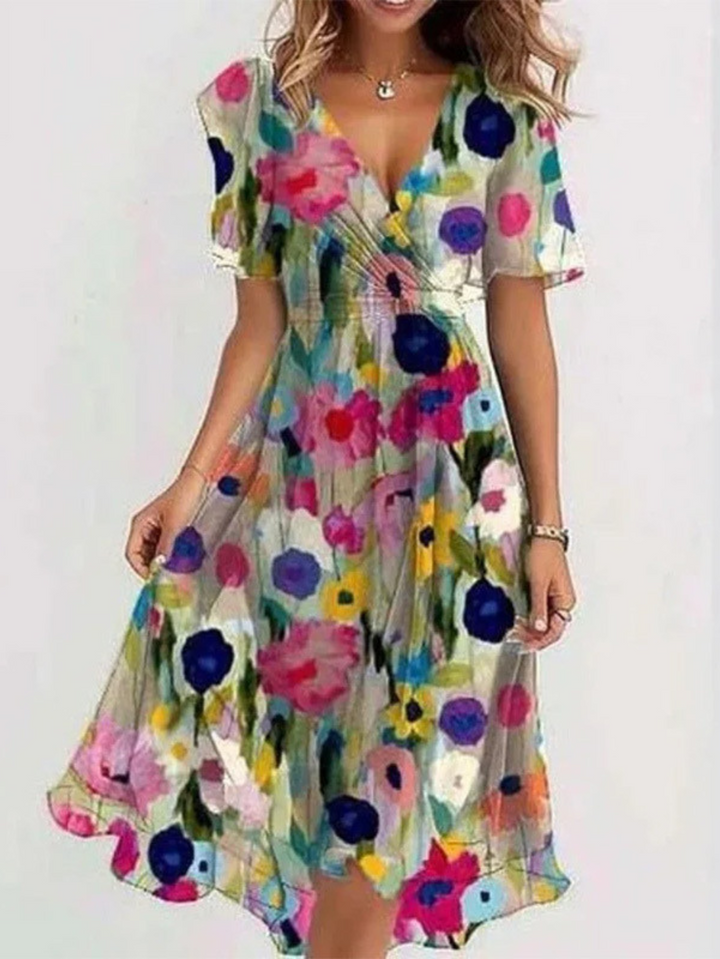 LAVINA™ – Vibrant Boho Midi Dress - Maison Léa &amp; Lou