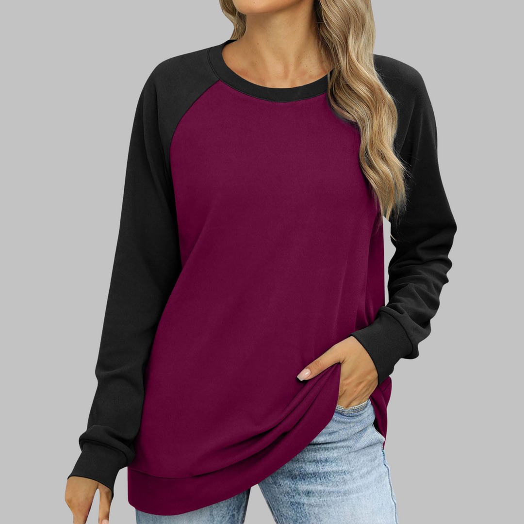 LHANTEL™ - Casual Round Neck Long Sleeve Sweatshirt - Maison Léa &amp; Lou