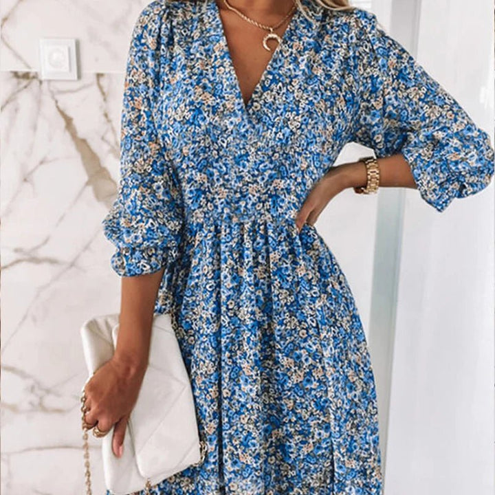 Abigail - Elegant Floral Dress - Maison Léa &amp; Lou