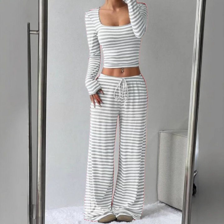 PAMAYPAY™ - Relaxed  Fit Crop Top and Pant Lounge Co-ord - Maison Léa &amp; Lou