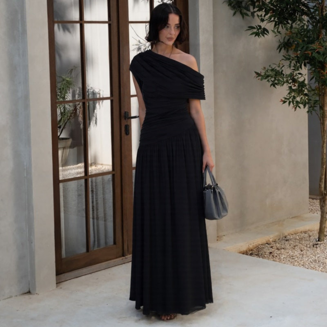 TALIA™ - Elegant One Shoulder Evening Maxi Dress - Maison Léa & Lou