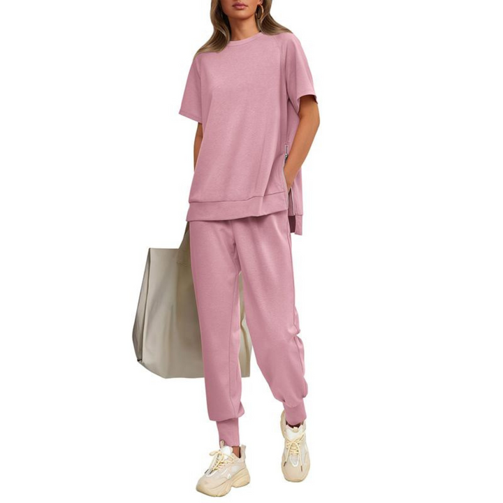 HILARIA™ - Casual Bishop Sleeve Notched Neck Set - Maison Léa &amp; Lou