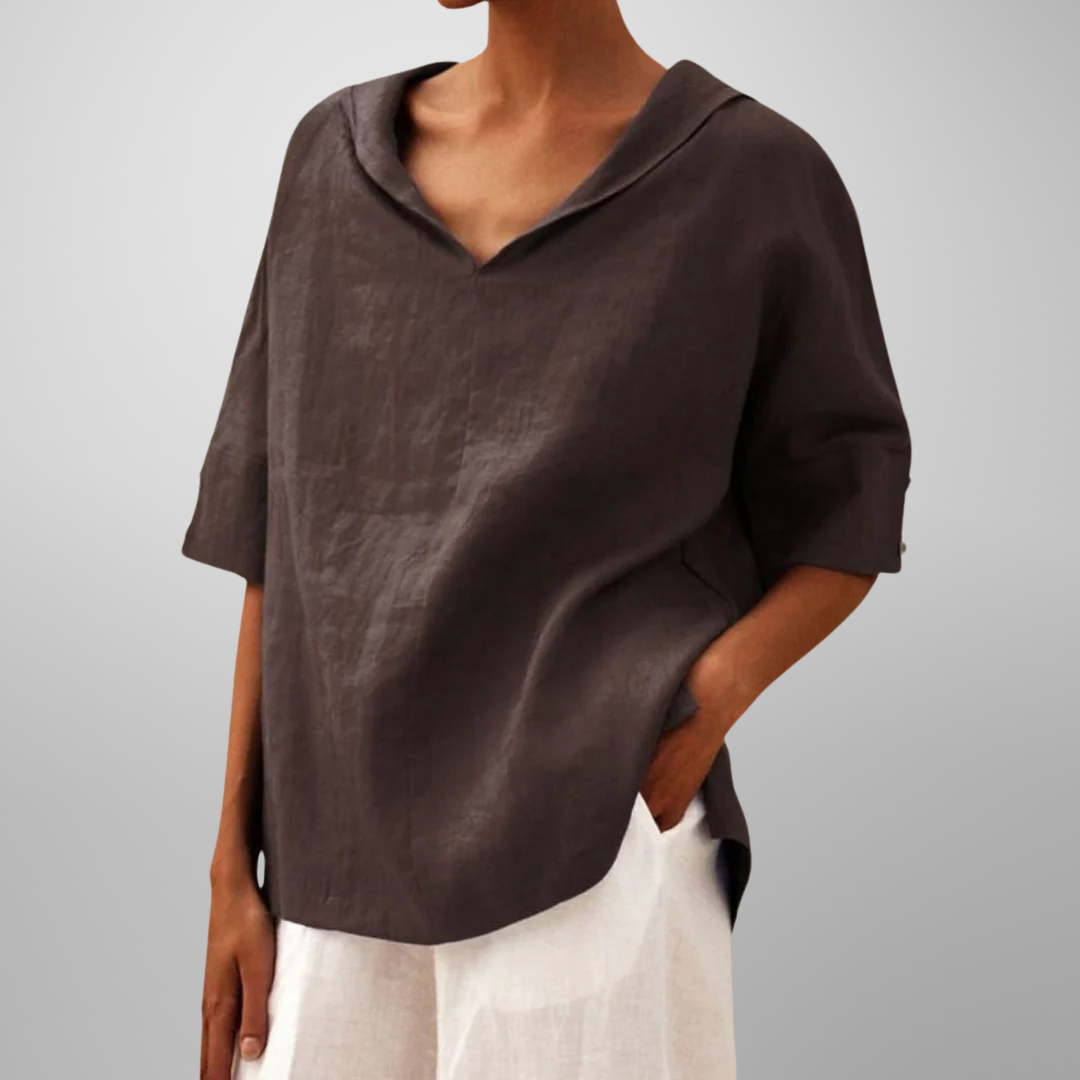 LUCY™ – Cotton Loose-Fitting Blouse - Maison Léa &amp; Lou