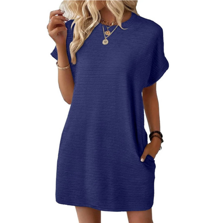 EVASHA™ – Casual Minimalist Round Neck Summer Dress - Maison Léa &amp; Lou