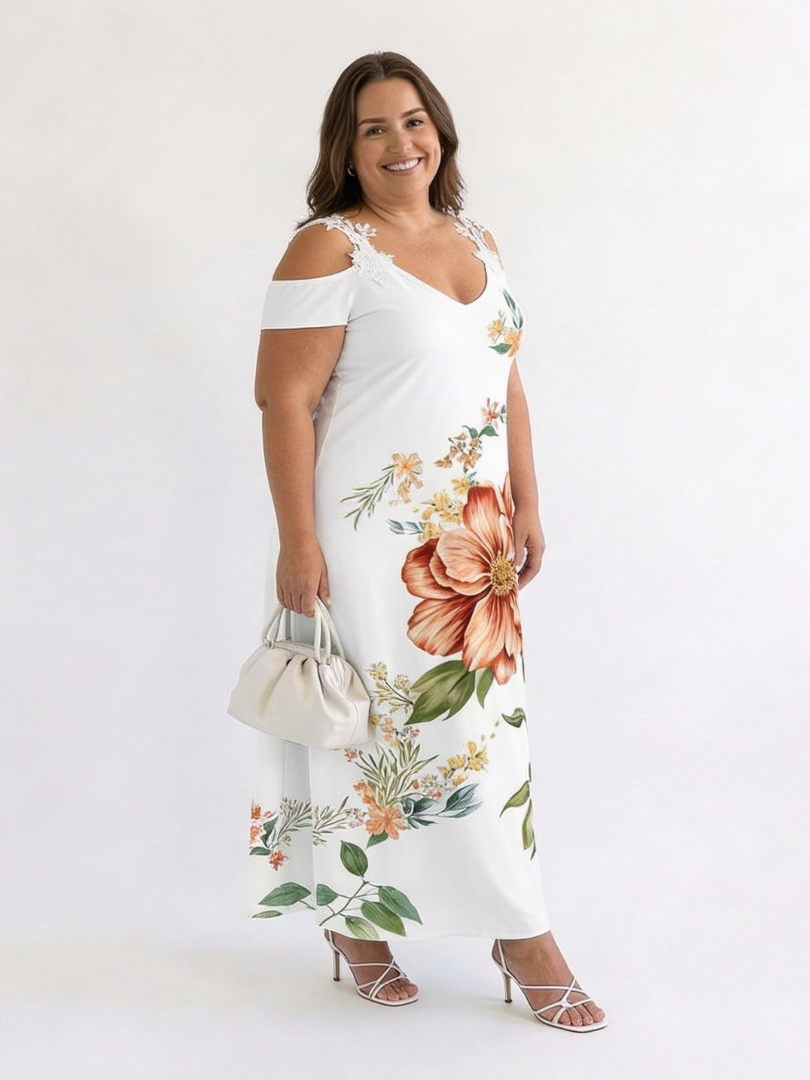 Camila | Floral Off-Shoulder A-Line Maxi Dress - Maison Léa &amp; Lou