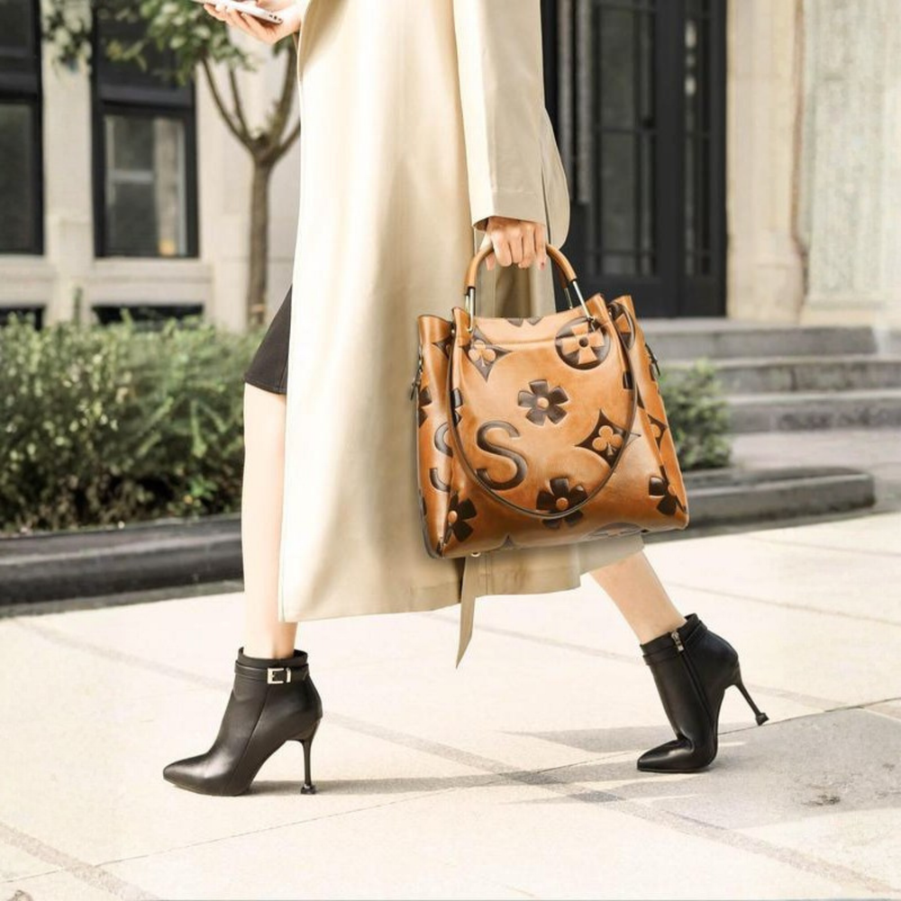 SAYALA™ - Classy Fashionable Floral Embossed Handbag and Crossbody Bag - Maison Léa & Lou