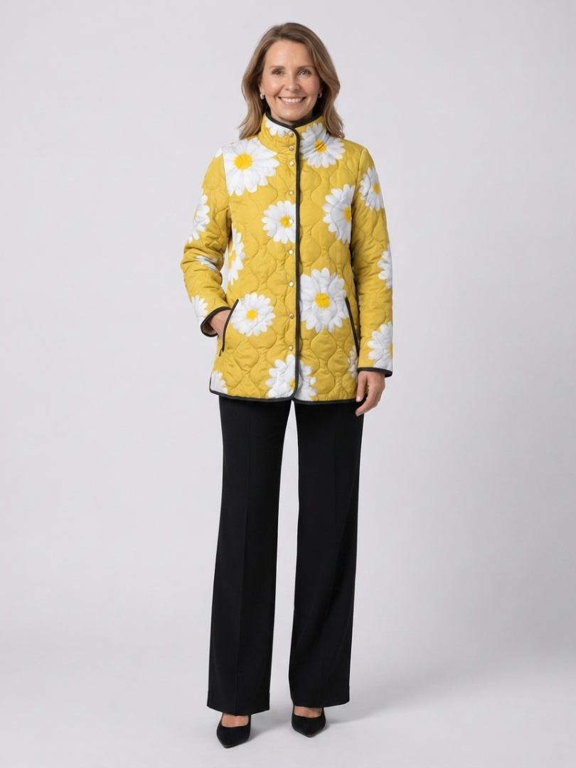 Sable | Charming Daisy Pattern Jacket - Maison Léa &amp; Lou