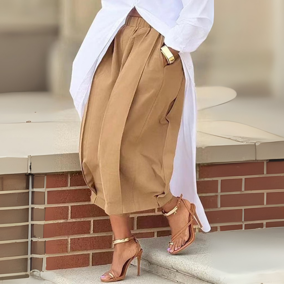 FALIA™ - Elegant Elastic Waistband Lantern Pants - Maison Léa &amp; Lou