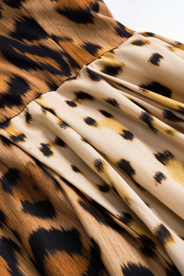 BIANCA™ - Bold Leopard Print Midi Dress - Maison Léa &amp; Lou
