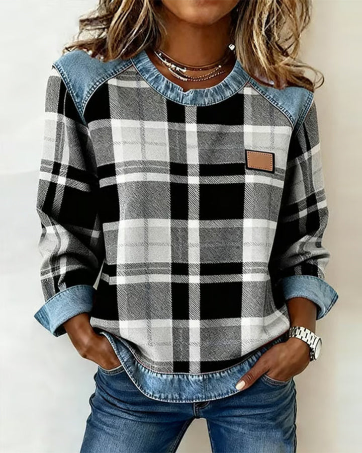 Selena™ | Cozy Plaid Sweatshirt - Maison Léa &amp; Lou