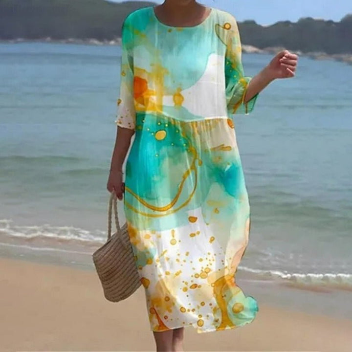 Olivia | Sunset Flower Dress - Maison Léa &amp; Lou