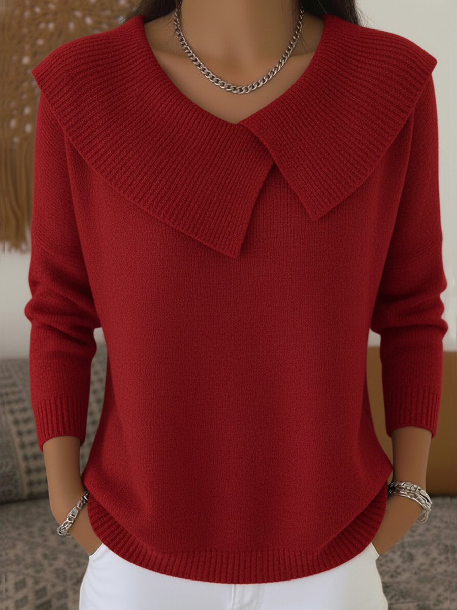 Leontine | Draped Collar Knit Jumper - Maison Léa &amp; Lou